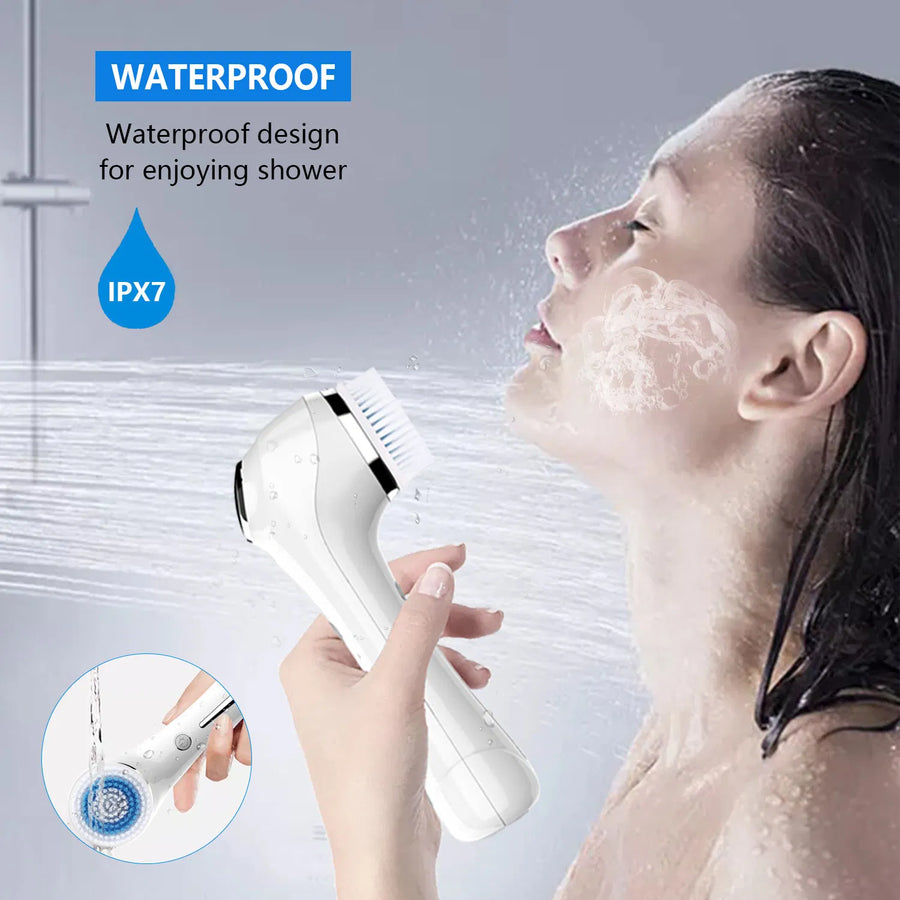 Nuvelia Deep-Cleanse Facial Brush – in use