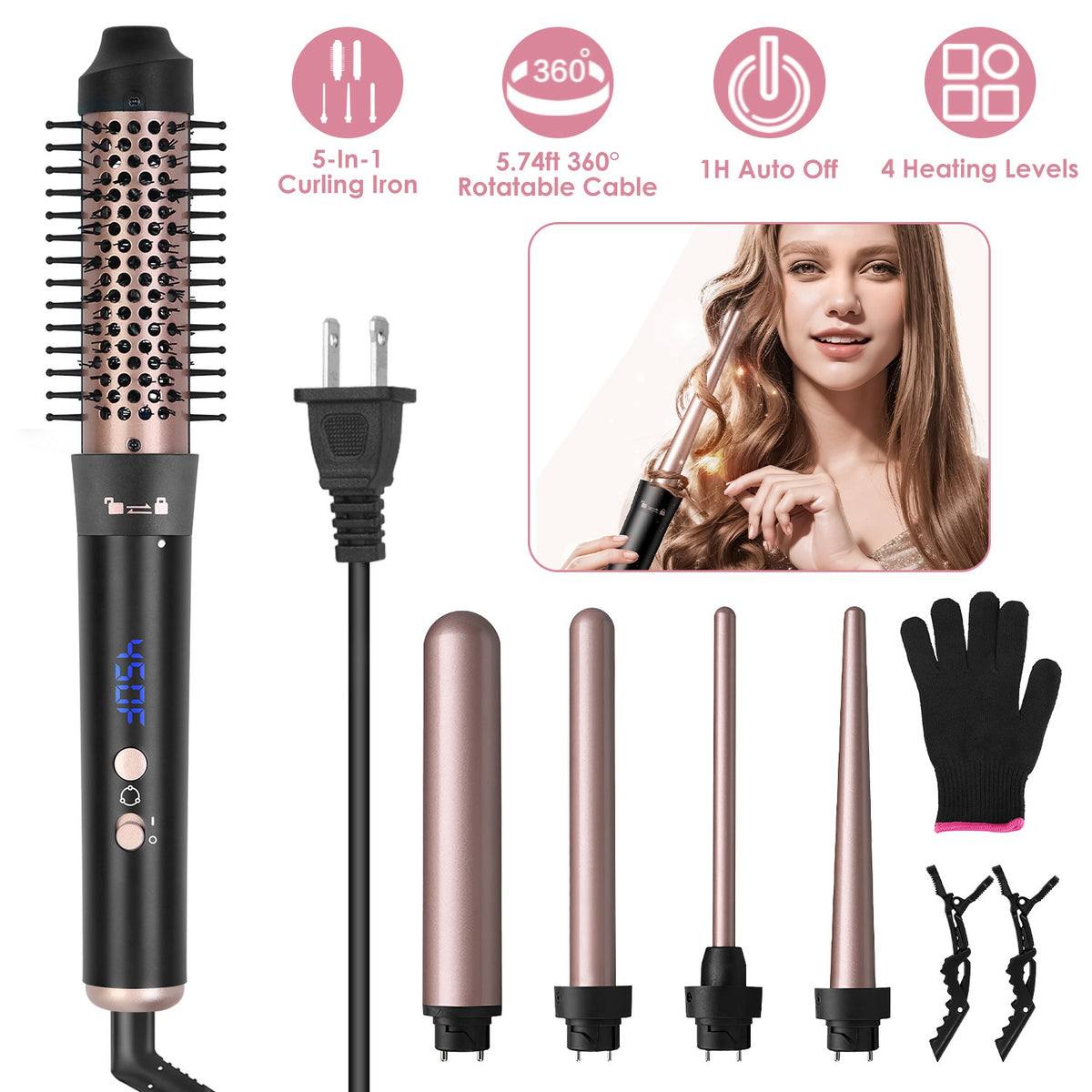 Nuvelia 5-in-1 Curling Wand Set — product detail view 10