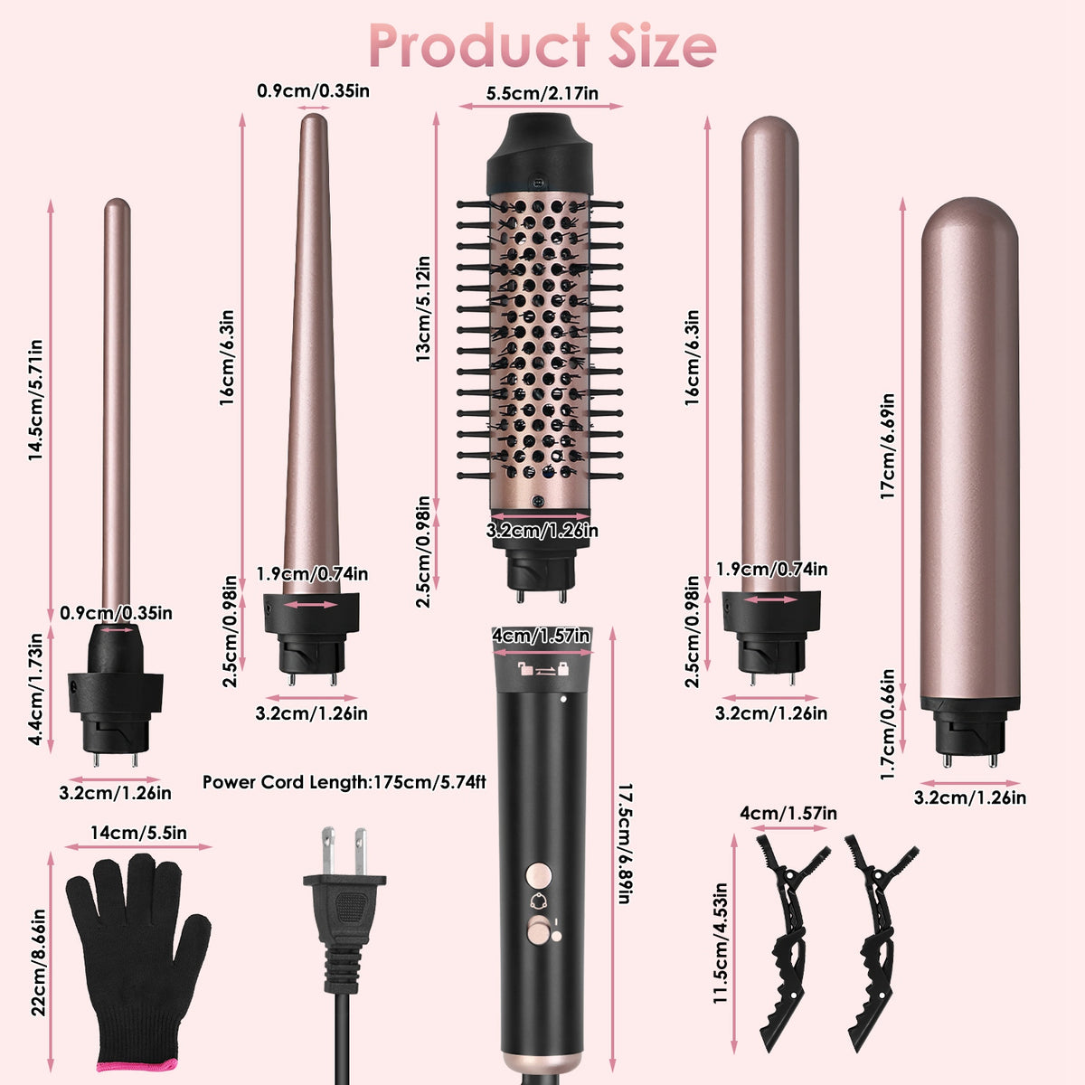 Nuvelia 5-in-1 Curling Wand Set – in use