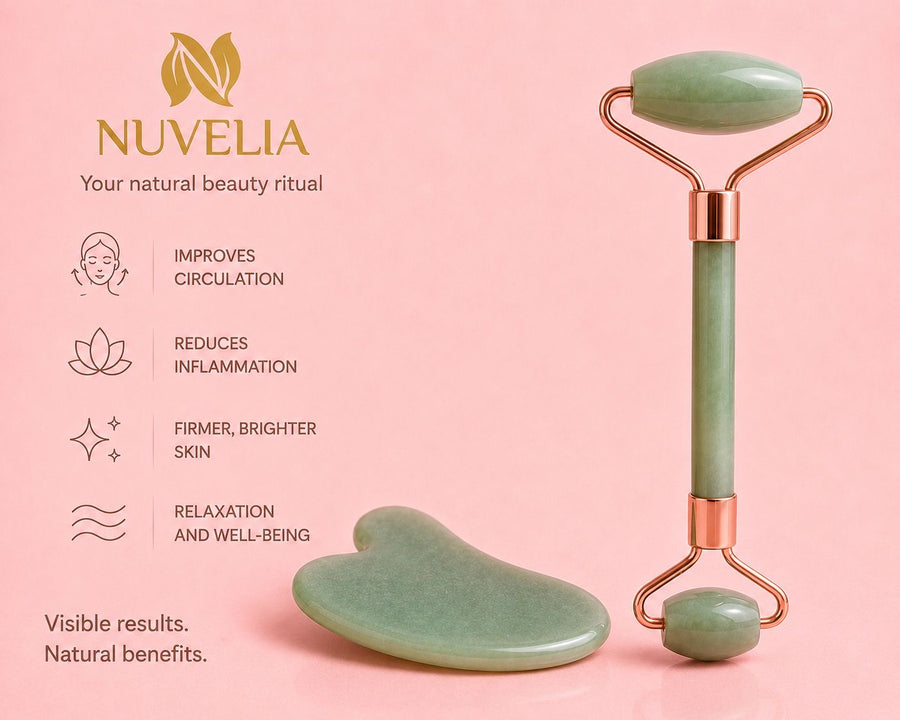 Nuvelia Jade Gua Sha Facial Tool – lifestyle photo