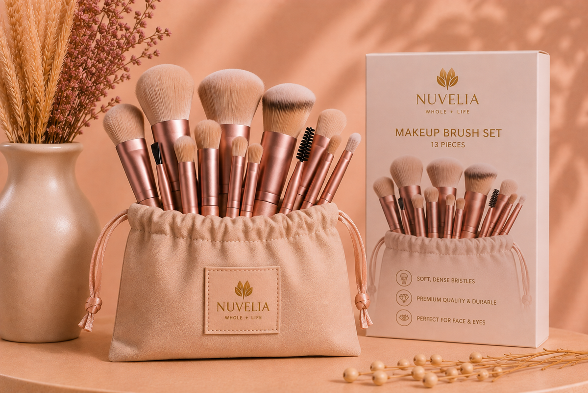 Nuvelia Soft-Touch Makeup Brush Set, 13 Pieces – product photo