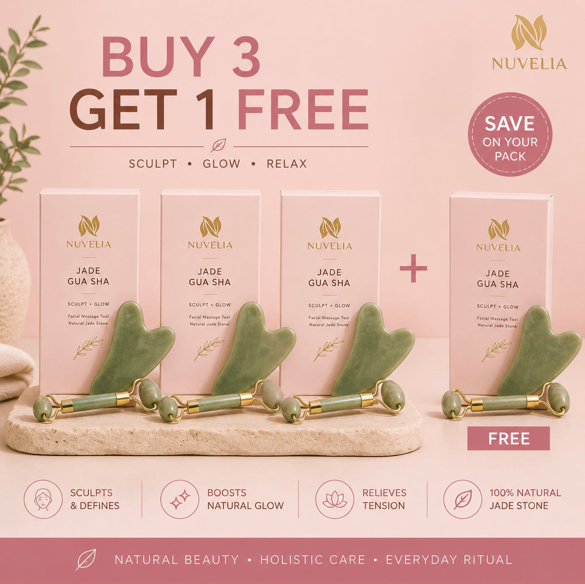 Nuvelia Gua Sha Facial Massage Tool — product detail view 9