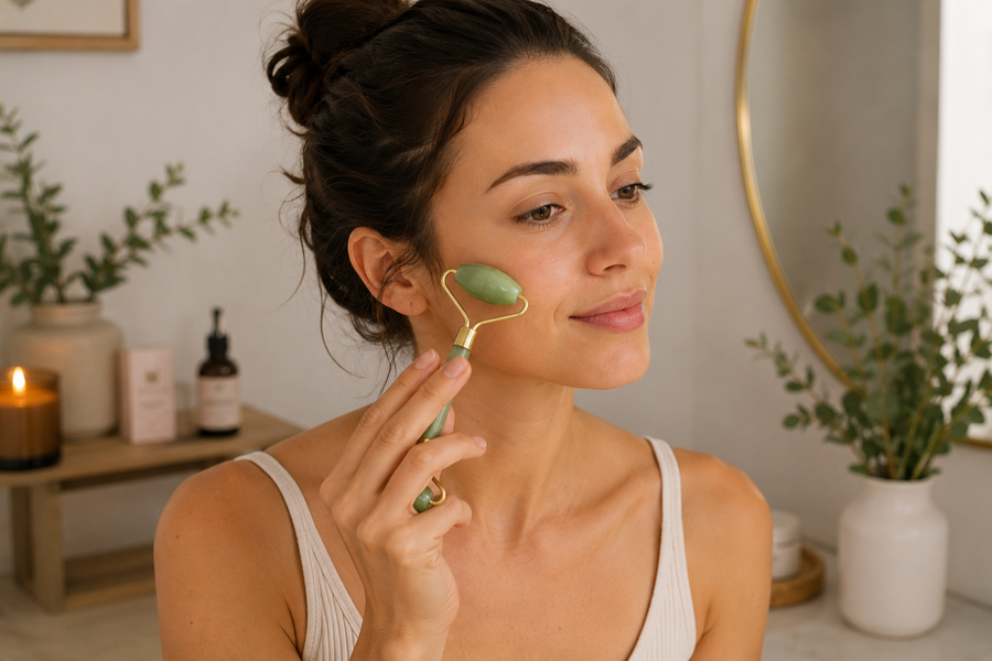 Nuvelia Jade Gua Sha Facial Tool – detail view