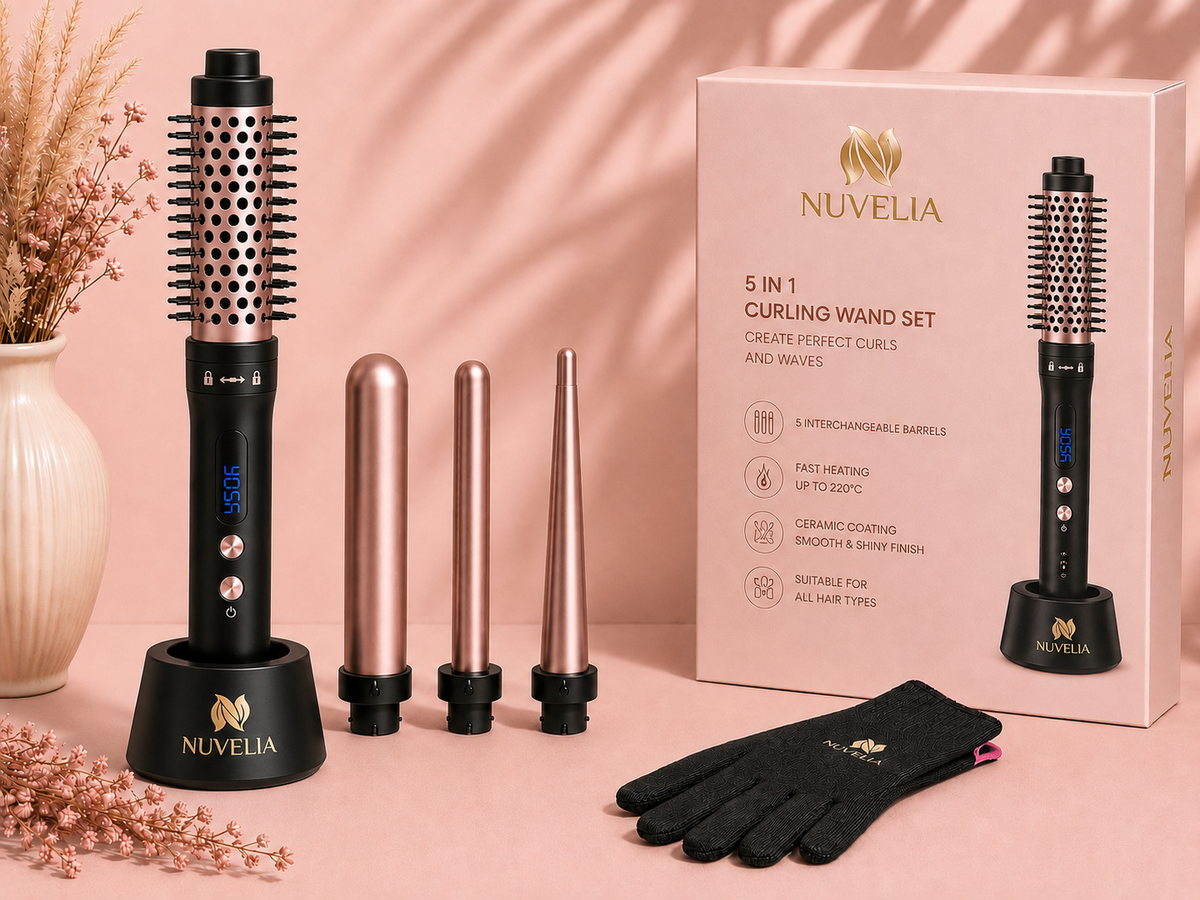 Nuvelia 5-in-1 Curling Wand Set — product image