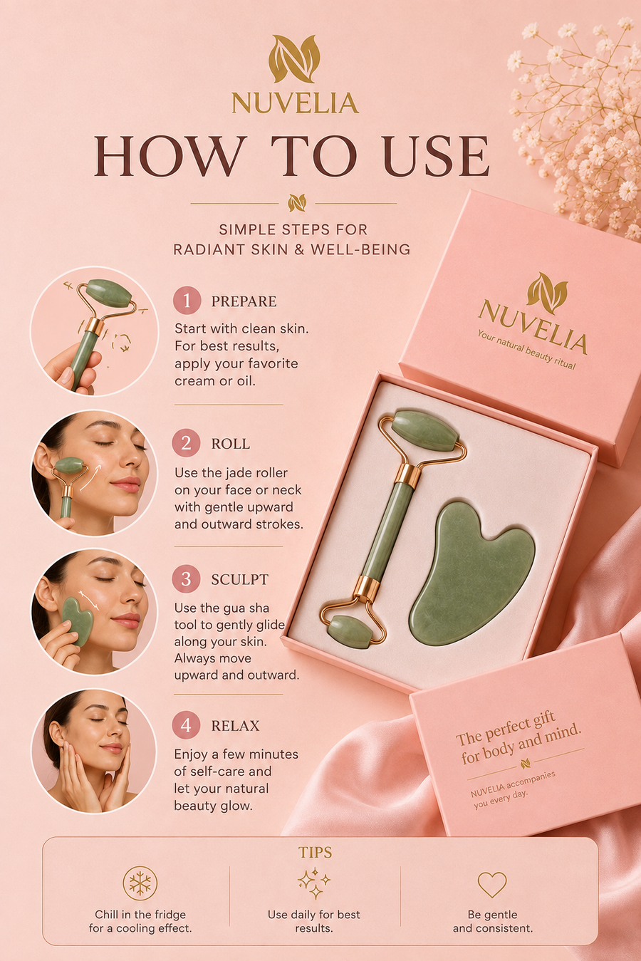 Nuvelia Jade Gua Sha Facial Tool