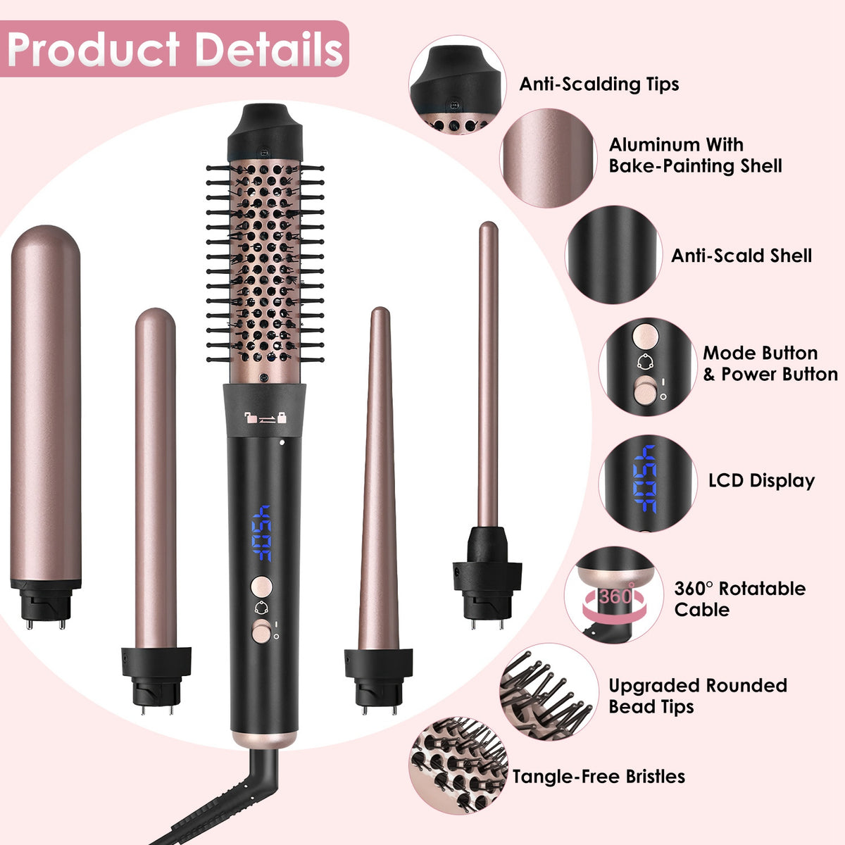 Nuvelia 5-in-1 Curling Wand Set — product detail view 9